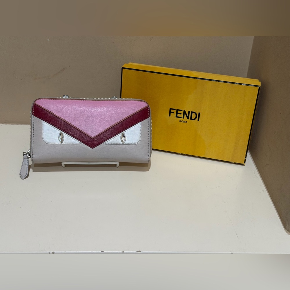 Fendi Monster long Zip Wallet W/box